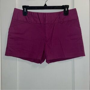 Daisy Fuentes Magenta Chino Shorts Casual Cotton Blend, Excellent Condition